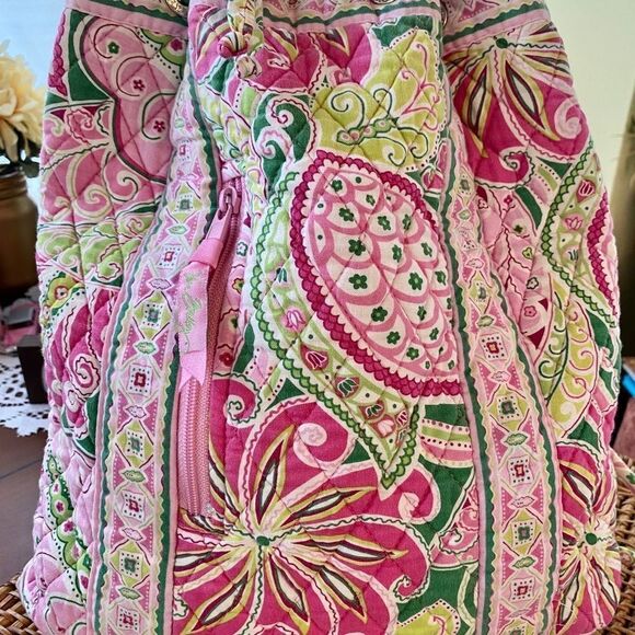 Vera Bradley Pink Green Floral Knapsack Bag main image 6